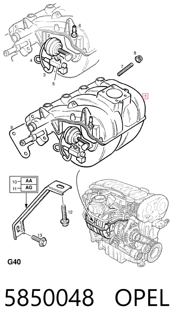 Впускной коллектор 5850048 Opel