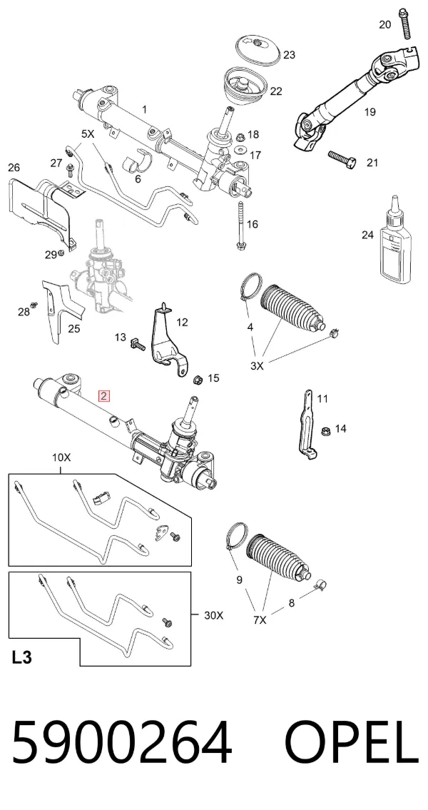 Рулевая рейка 5900264 Opel