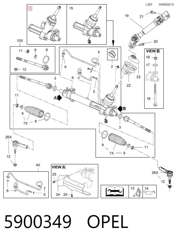 Рулевая рейка 5900349 Opel