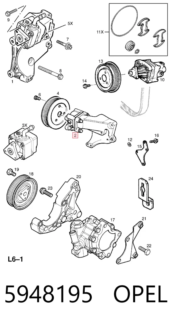 Насос ГУР 5948195 Opel
