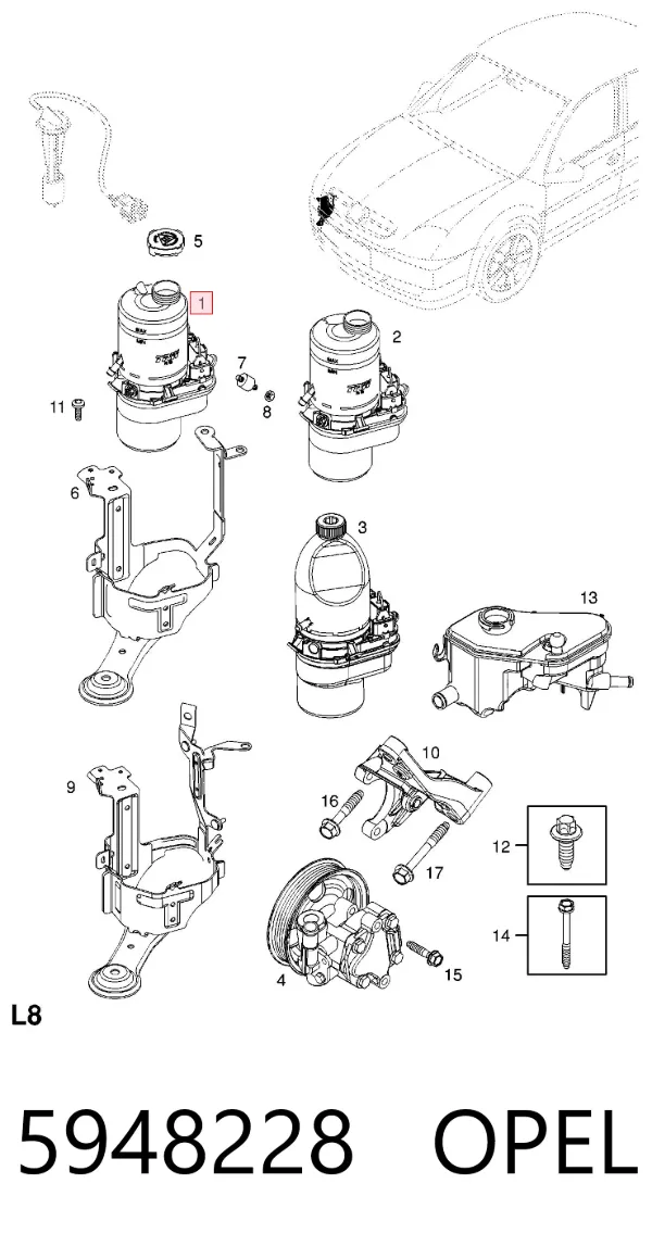 Насос ГУР 5948228 Opel