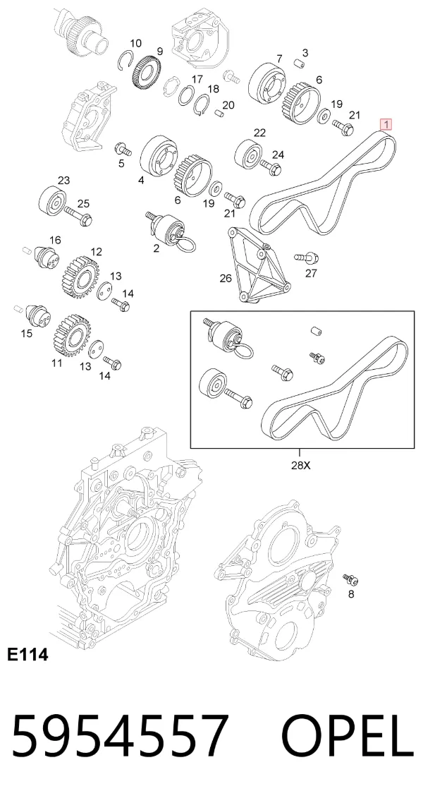 Ремень ГРМ 5954557 Opel