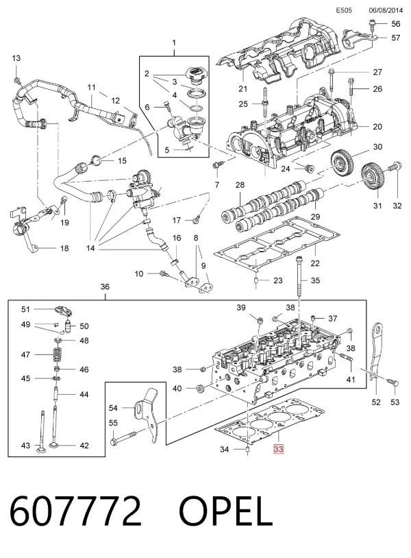 Прокладка ГБЦ 607772 Opel