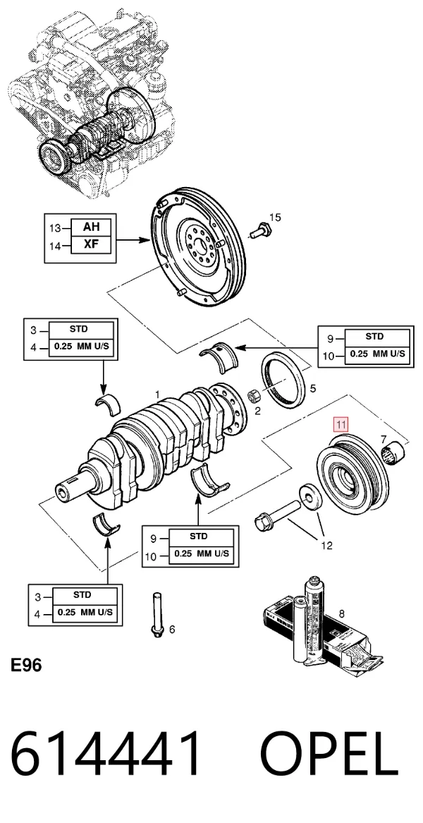 Шкив коленвала 614441 Opel