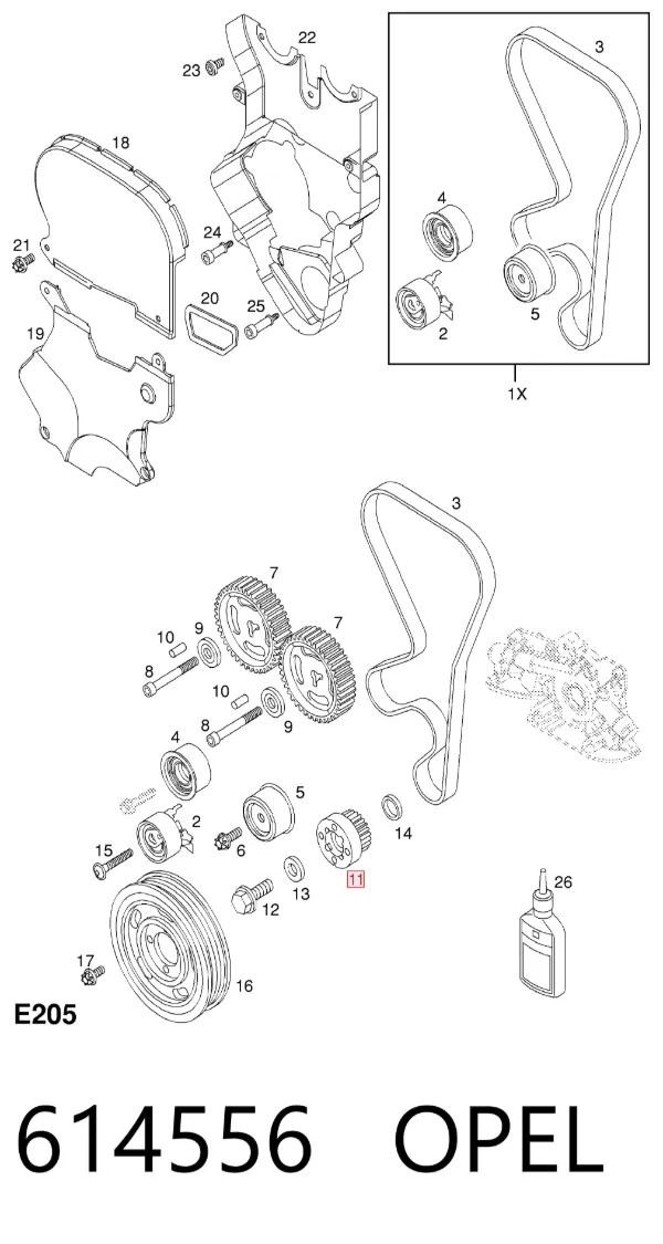 Звездочка привода коленвала 614556 Opel