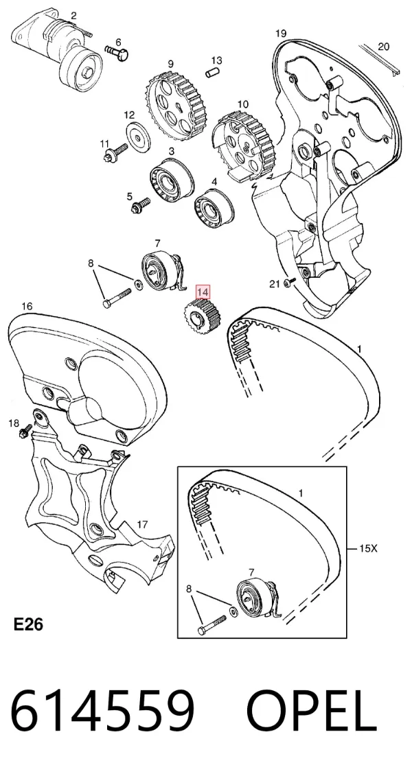 Звездочка привода коленвала 614559 Opel