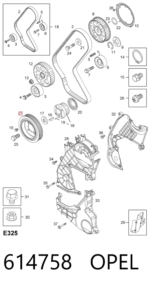 Шкив коленвала 614758 Opel