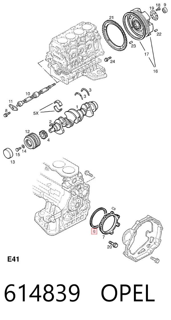 Сальник коленвала задний 614839 Opel