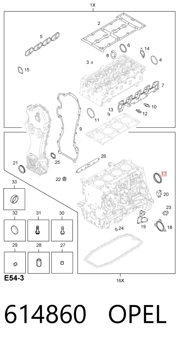 Сальник коленвала задний 614860 Opel