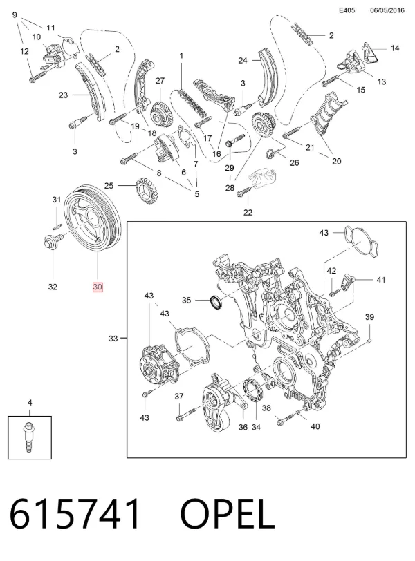 Шкив коленвала 615741 Opel