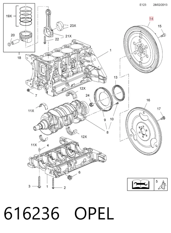 Маховик 616236 Opel