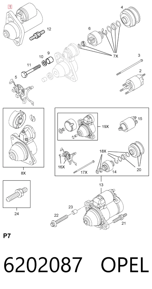 Стартер 6202087 Opel