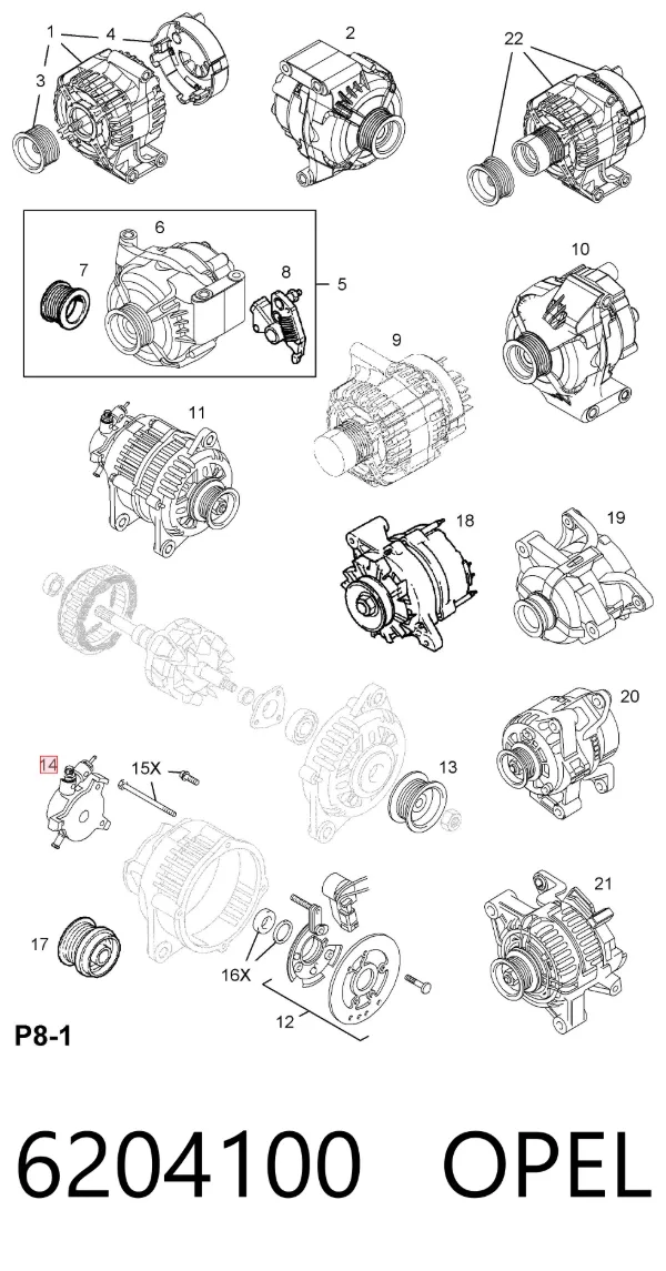 Вакуумный насос 6204100 Opel