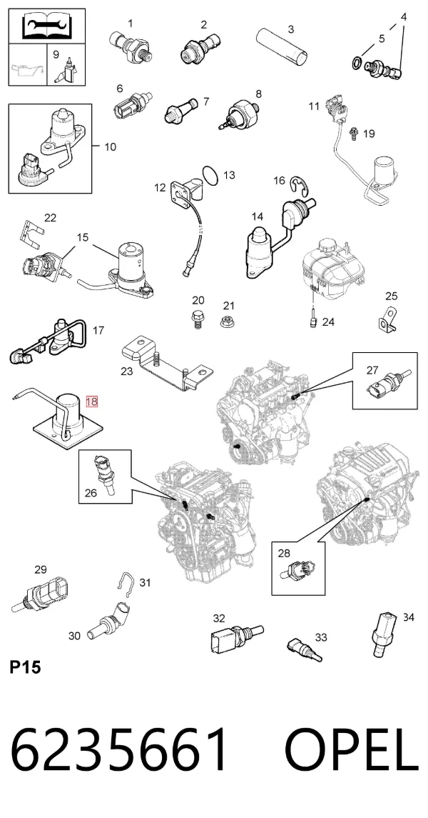 Датчик уровня масла 6235661 Opel