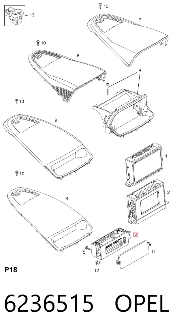 Дисплей многофункциональный 6236515 Opel