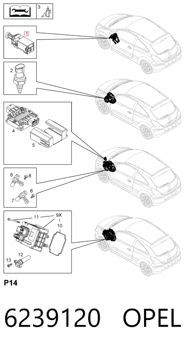 Датчик включения сцепления 6239120 Opel