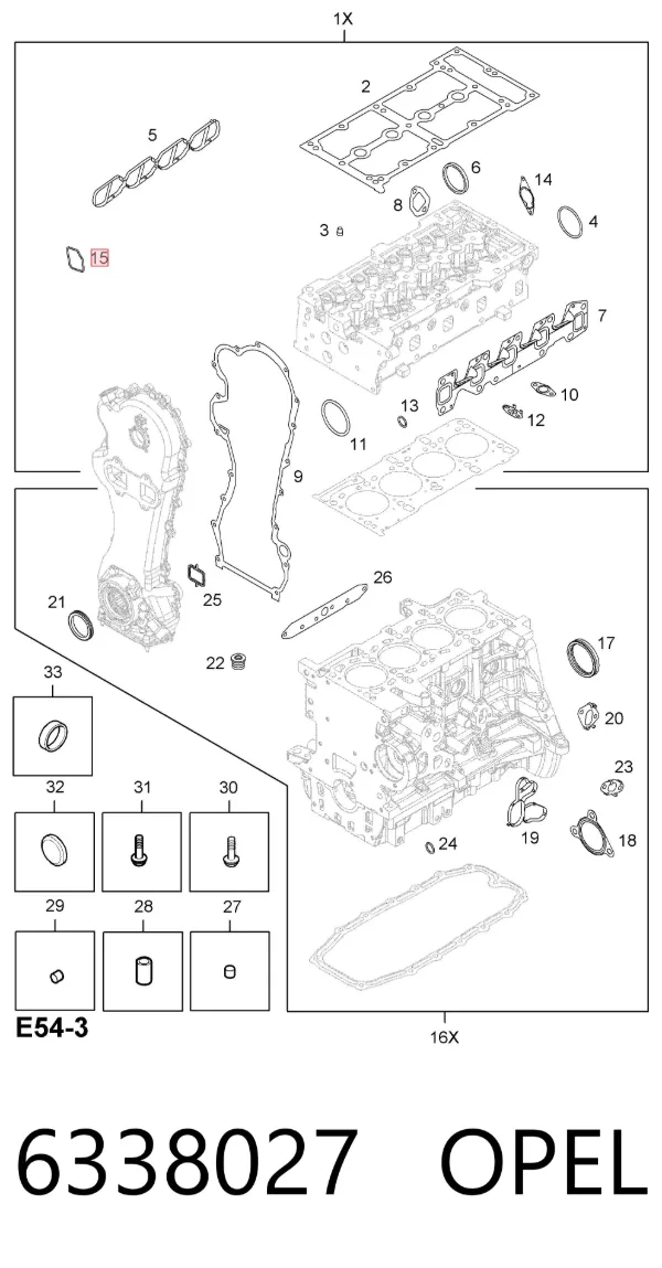 Прокладка корпуса термостата 6338027 Opel