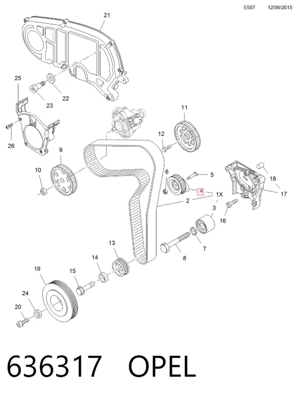 Ролик ГРМ 636317 Opel