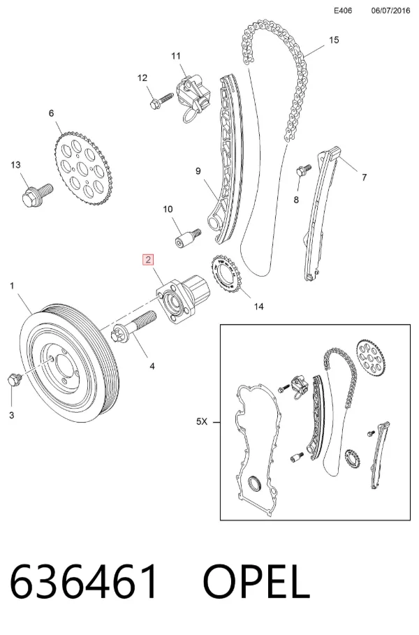 Болт крепления маховика 636461 Opel