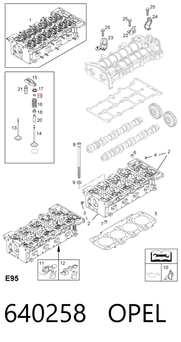 Сухарь клапана 640258 Opel