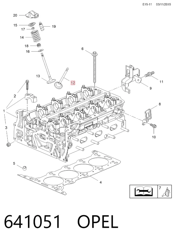 Впускной клапан 641051 Opel