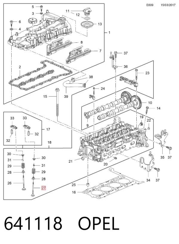 Выпускной клапан 641118 Opel