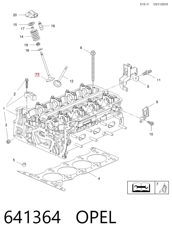Выпускной клапан 641364 Opel