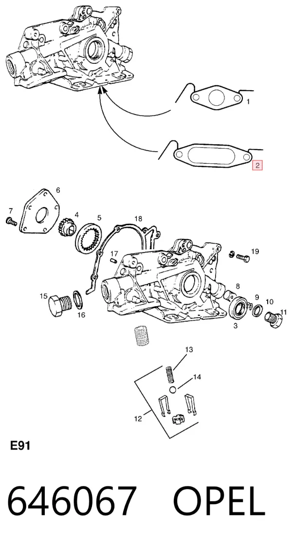 Масляный насос 646067 Opel