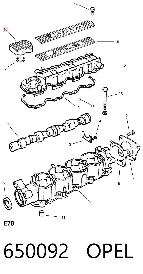 Крышка маслозаливной горловины 650092 Opel
