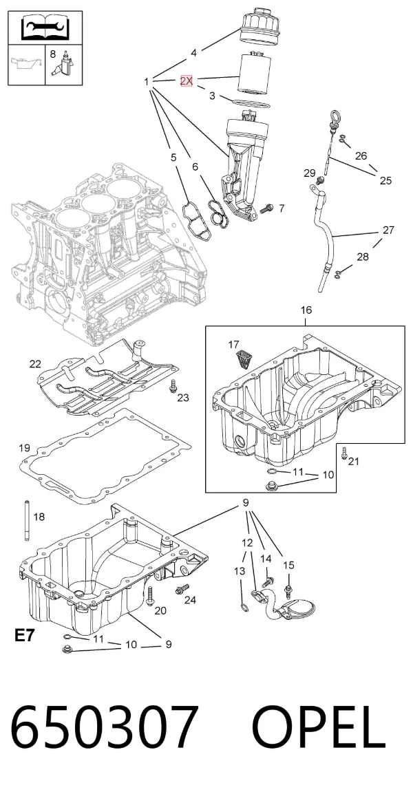 Масляный фильтр 650307 Opel