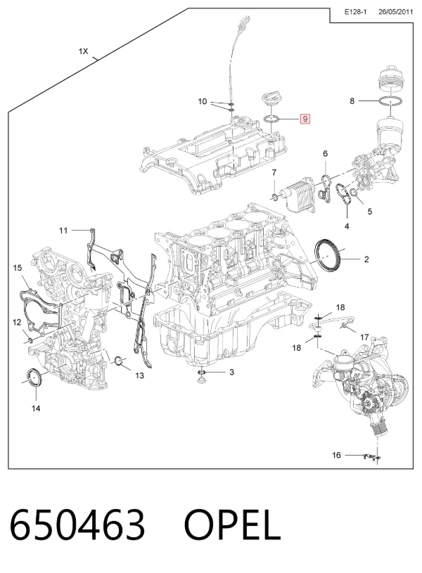Прокладка крышки маслозаливной горловины 650463 Opel