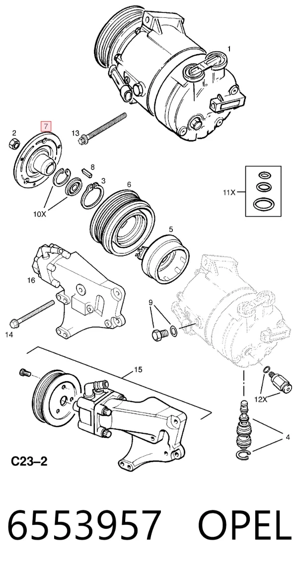Муфта компрессора кондиционера 6553957 Opel