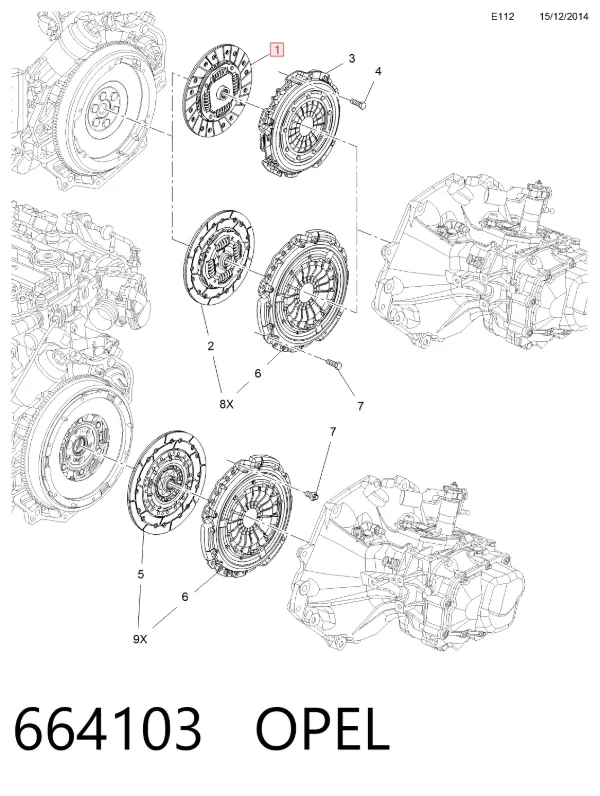 Сцепление 664103 Opel