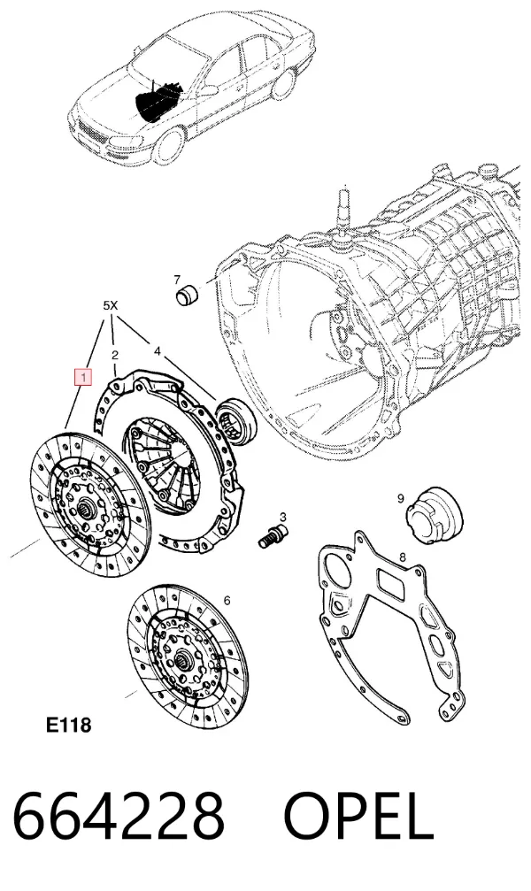 Диск сцепления 664228 Opel