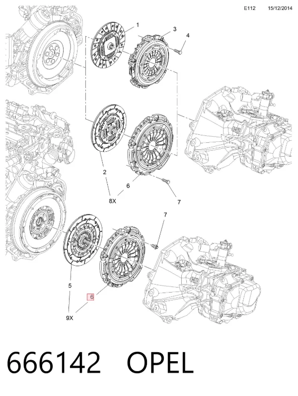 Корзина сцепления 666142 Opel