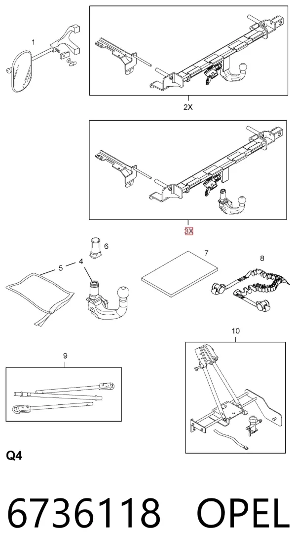 Фаркоп 6736118 Opel