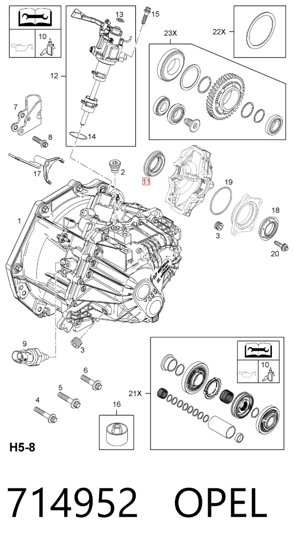Сальник АКПП/КПП (входного/первичного вала) 714952 Opel