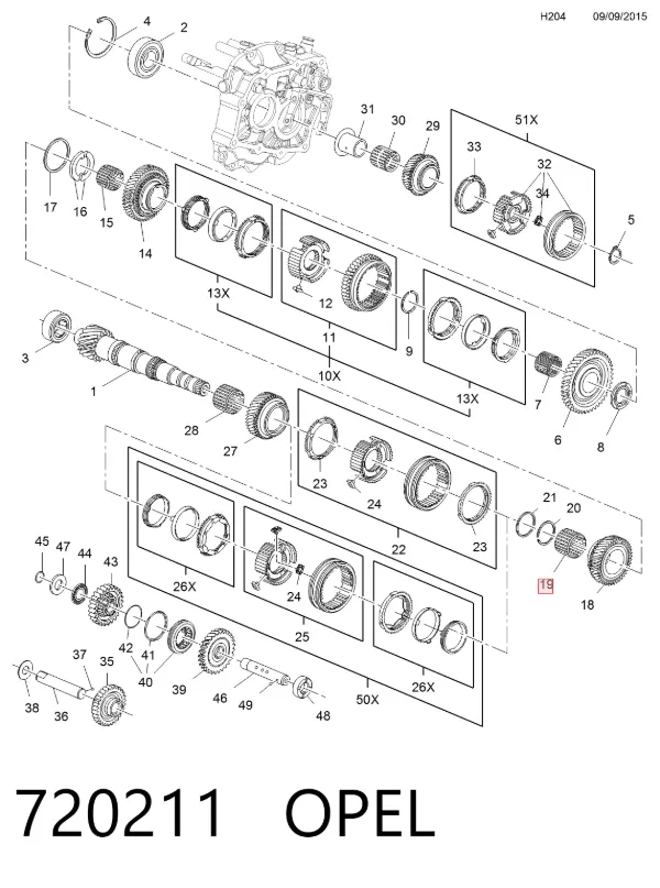 Подшипник шестерни 4-й передачи КПП 720211 Opel