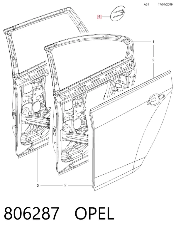 Лючок бензобака 806287 Opel