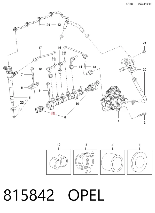 Регулятор давления топлива 815842 Opel