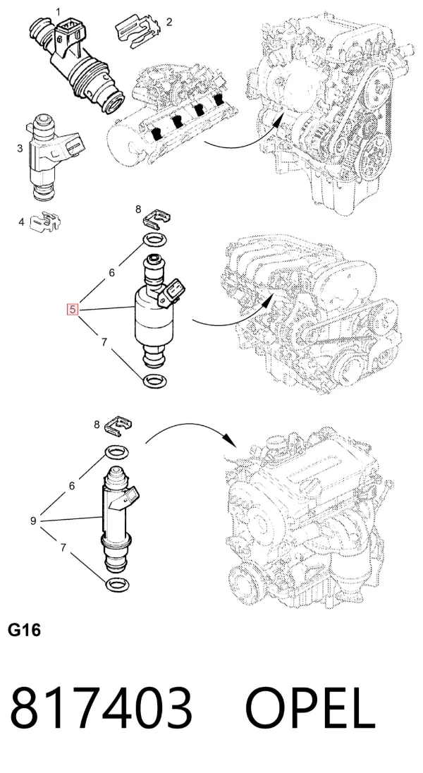 Топливные форсунки 817403 Opel