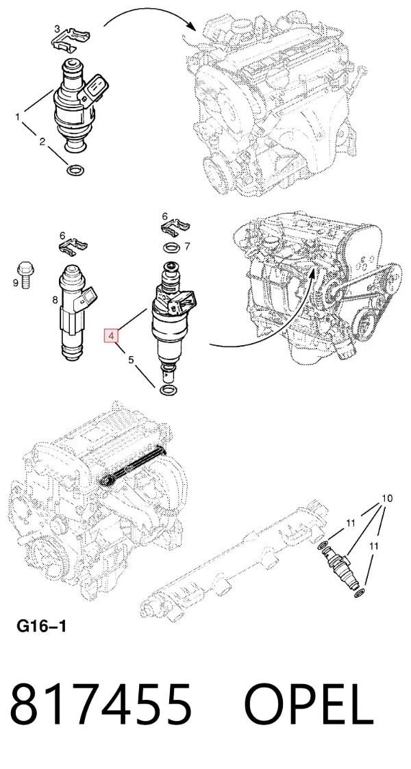 Топливные форсунки 817455 Opel