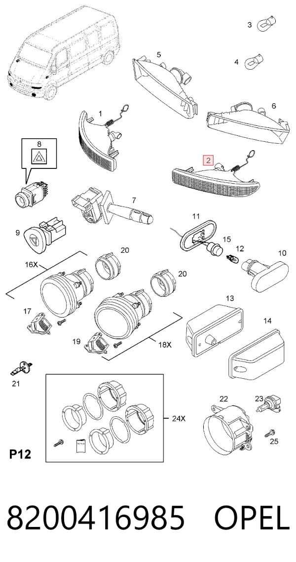 Поворотник левый 8200416985 Opel