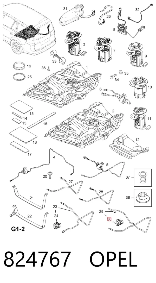 Топливный фильтр 824767 Opel