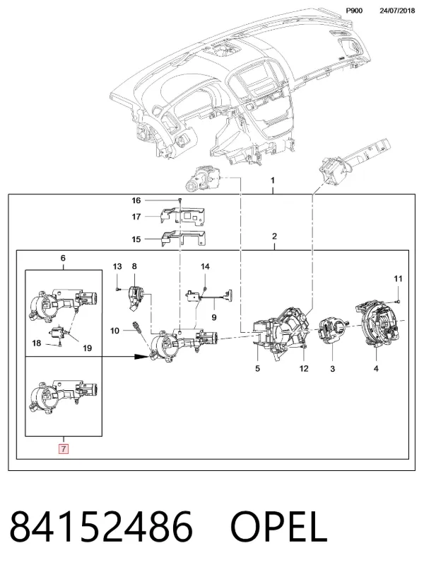 Замок зажигания 84152486 Opel