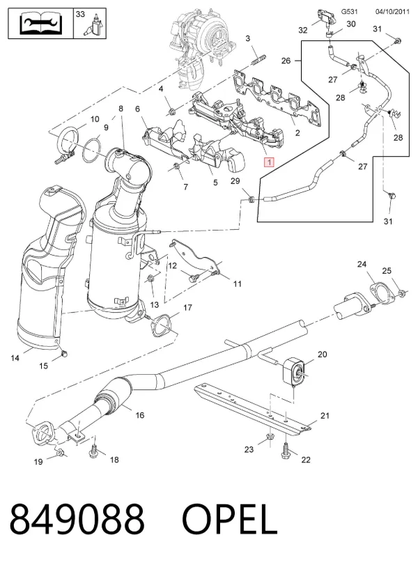 Выпускной коллектор 849088 Opel