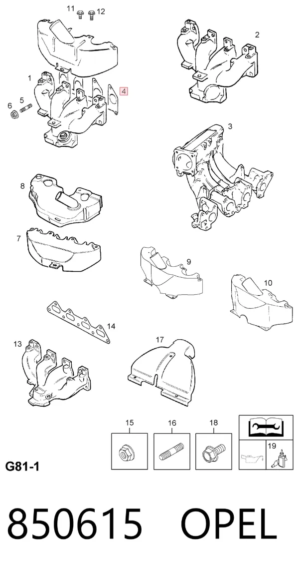 Прокладка коллектора 850615 Opel