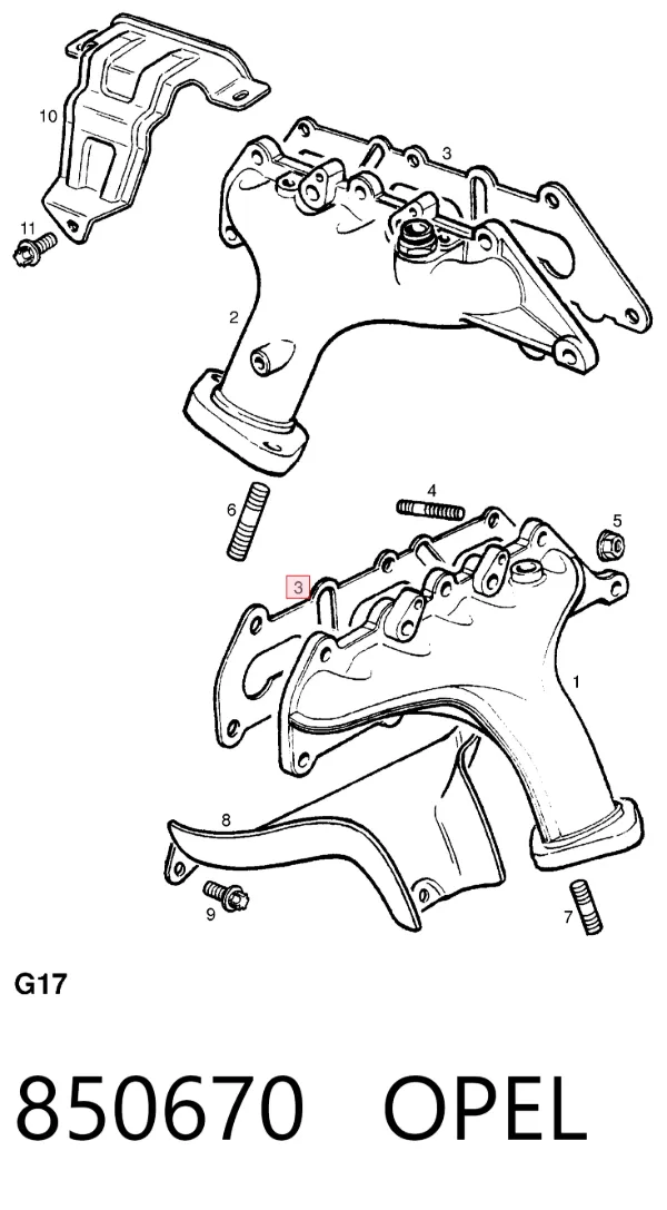 Прокладка коллектора 850670 Opel
