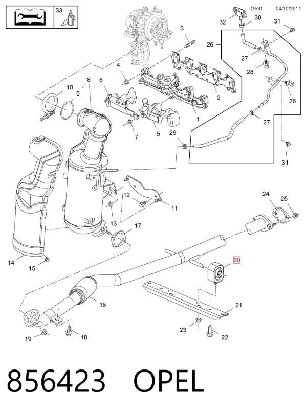 Подушка глушителя 856423 Opel