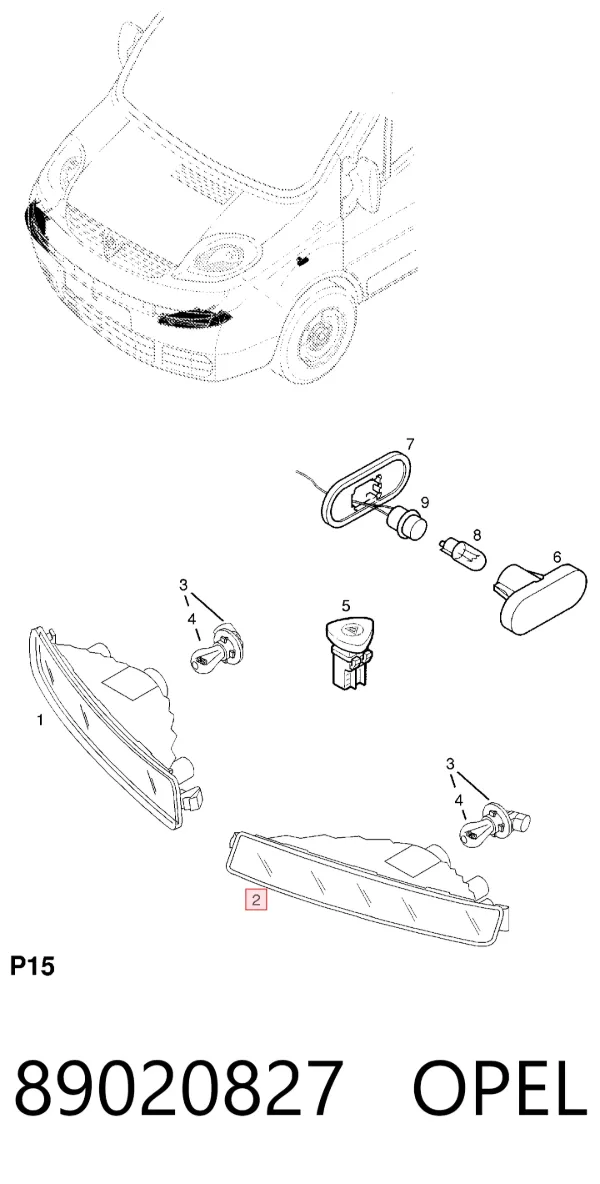 Поворотник левый 89020827 Opel